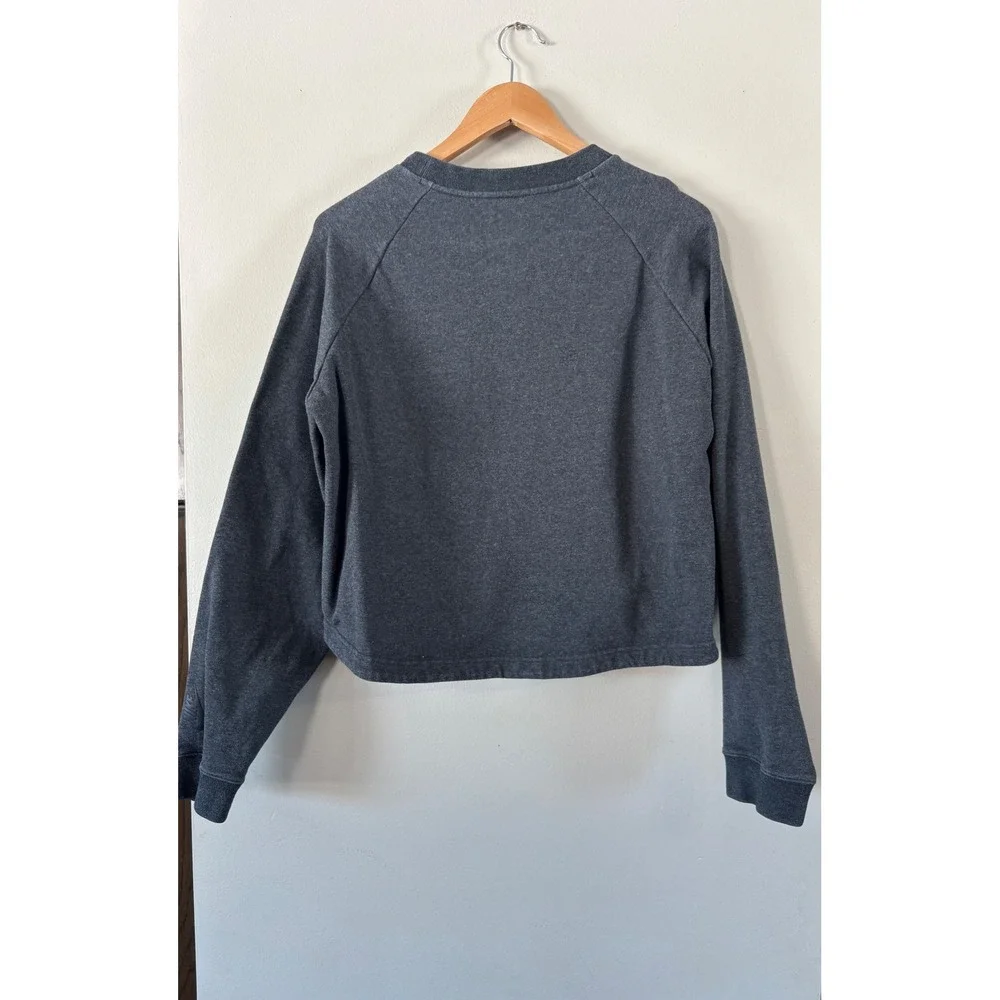 Nike Sportswear Women Charcoal Gray Essential Fleece Cropped Sweatshirt‎ Medium